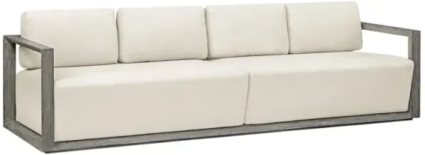 Corinna Outdoor Mahogany Sofa, Brown/White