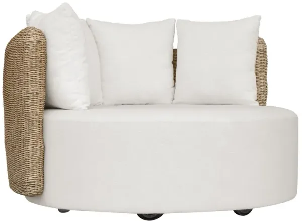 Yasmina Outdoor Wicker Swivel Day Bed, Gray/White