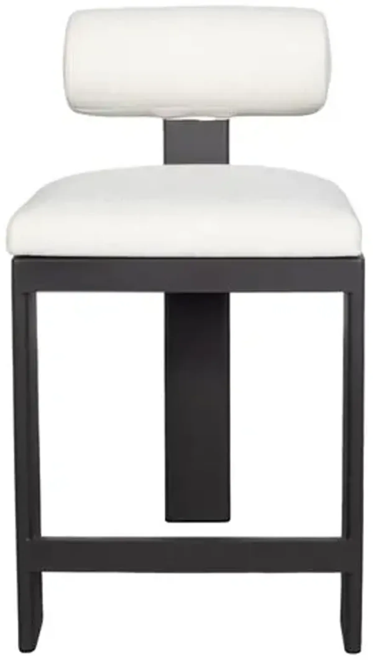 Corin Bolster Back Outdoor Bar Stool - Black/White