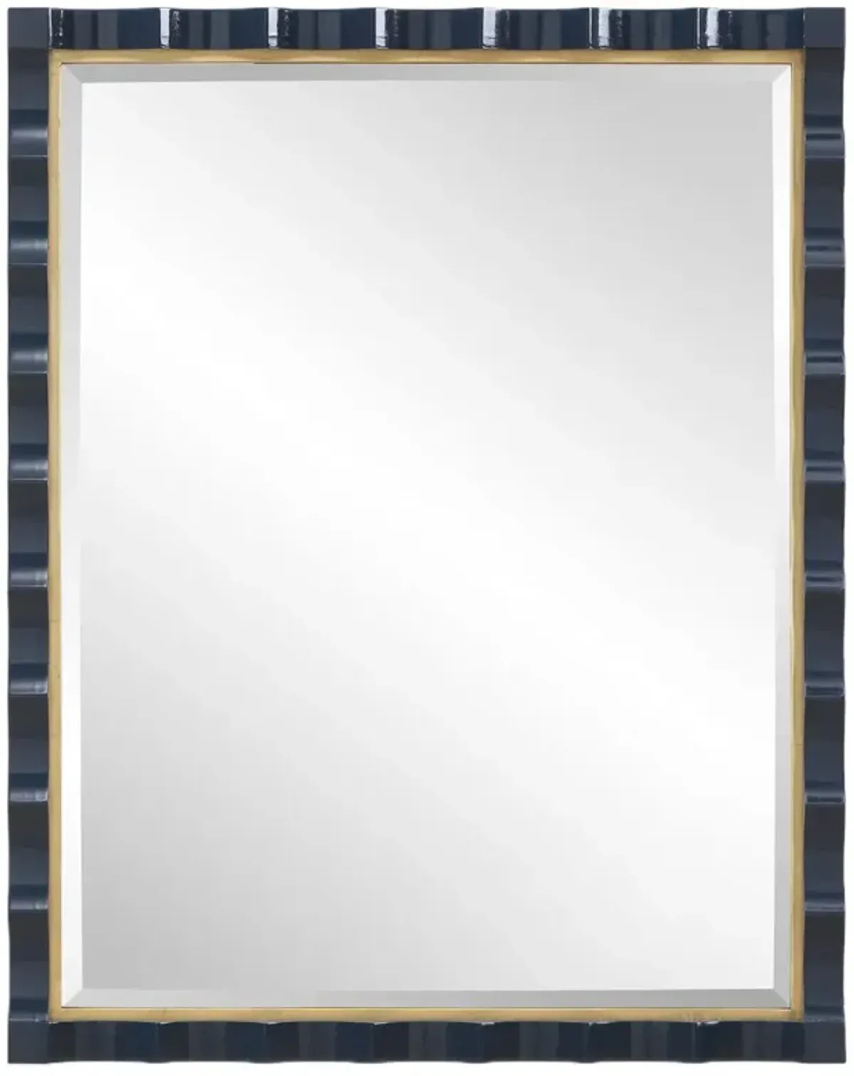 Emilia Wall Mirror, Blue High-Gloss Lacquer
