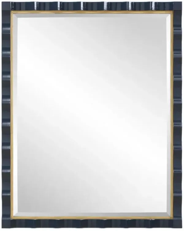 Emilia Wall Mirror, Blue High-Gloss Lacquer