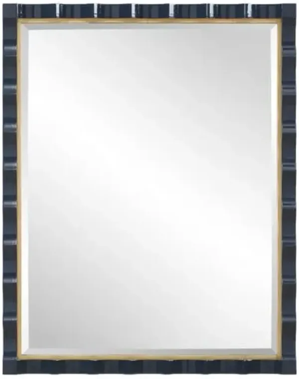 Emilia Wall Mirror - Blue High-Gloss Lacquer