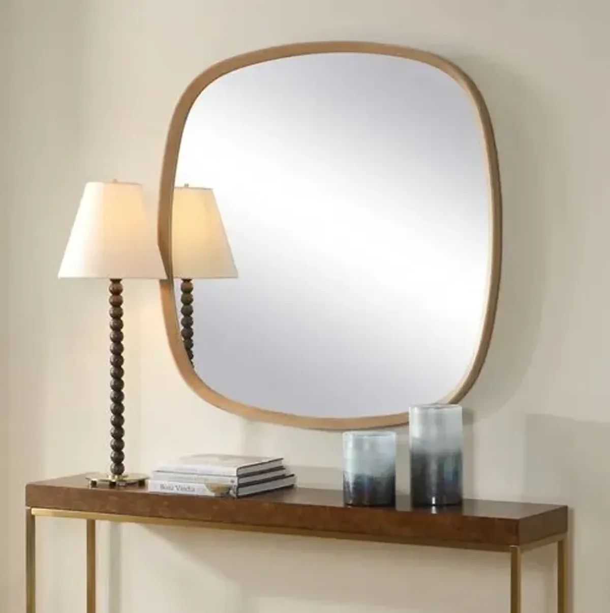 Rion 42" Rounded Wall Mirror - Natural