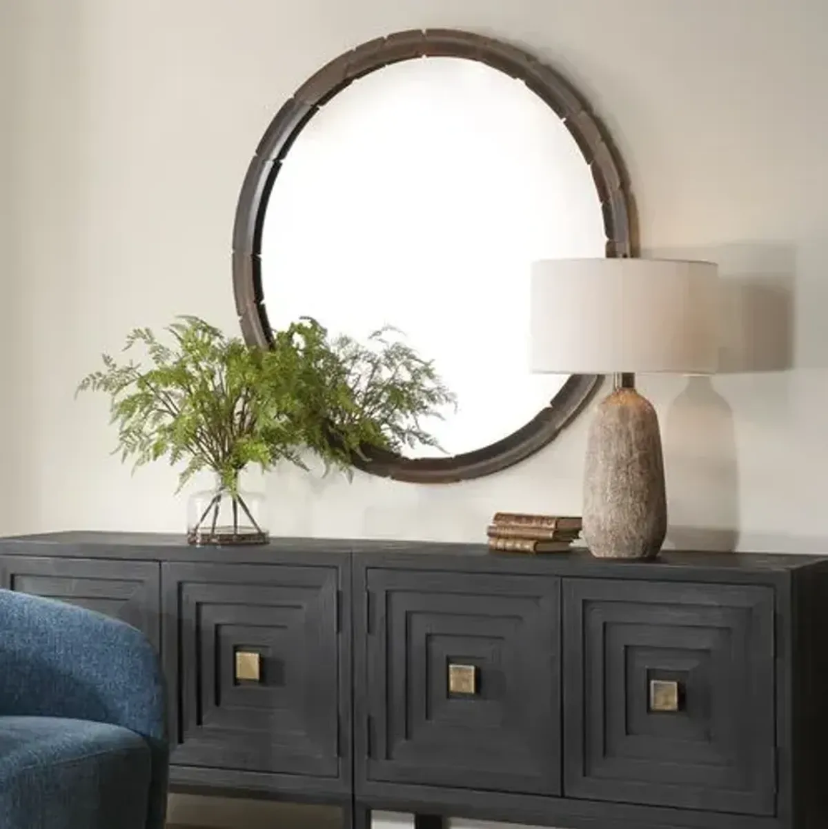 Althea 44.75" Round Wall Mirror - Bronze