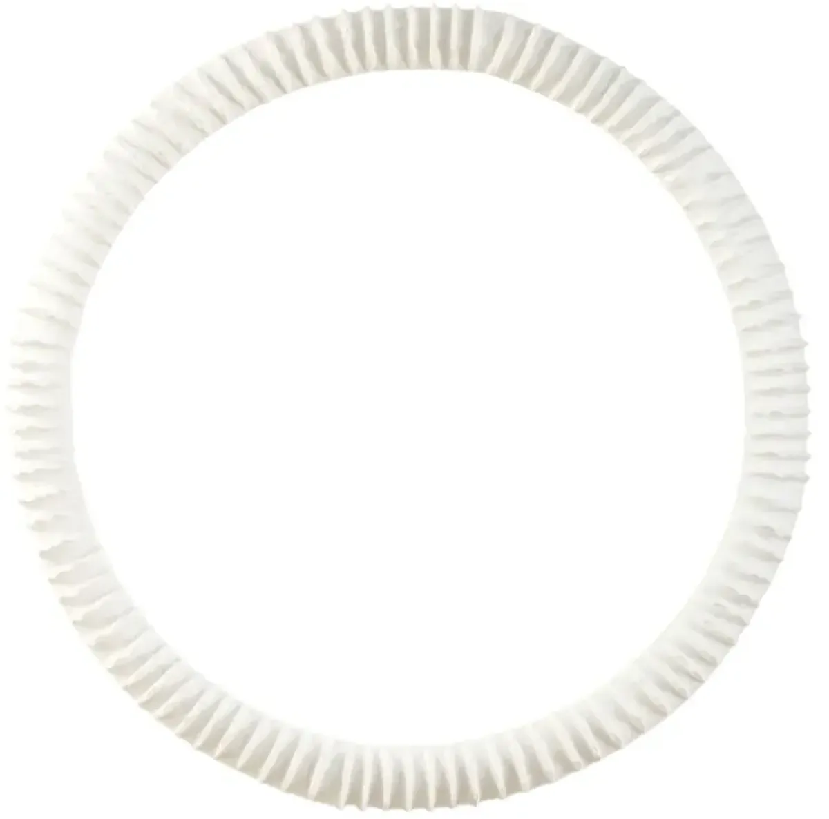Jonas 35" Ceramic Ruffle Round Wall Mirror, Matte White