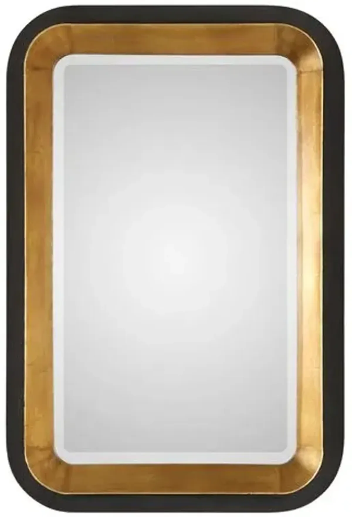 Petrona Wall Mirror - Black/Metallic Gold Leaf