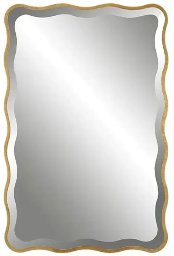 Ronan Wavy Wall Mirror - Gold