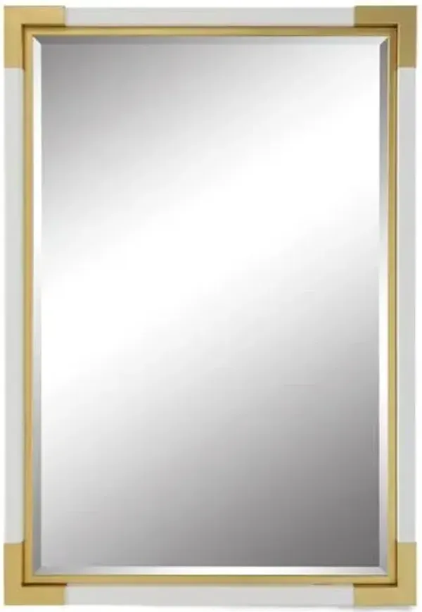 Elarae Shagreen Wall Mirror - White/Gold
