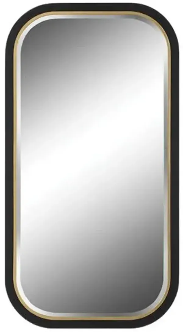 Nataniel Beveled Wall Mirror - Black/Gold