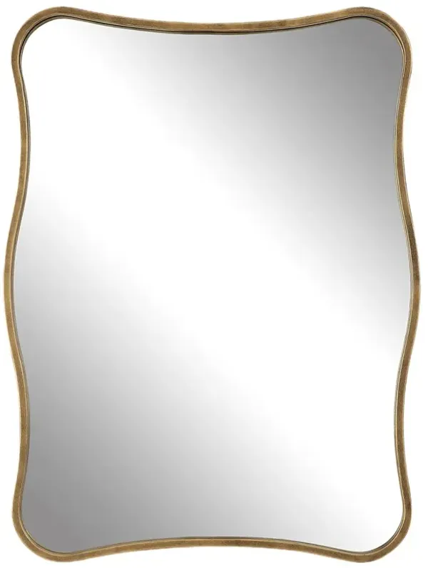 Patrice Wavy Wall Mirror, Gold