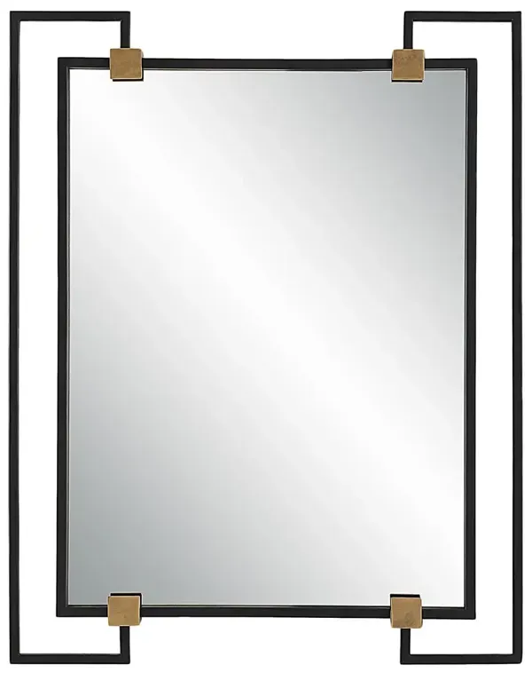 Octavian Rectangle Wall Mirror, Black