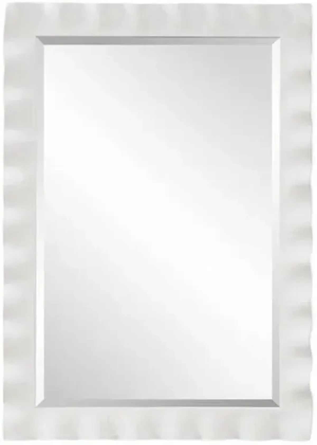 Kaelen Scalloped Edge Wall Mirror - White