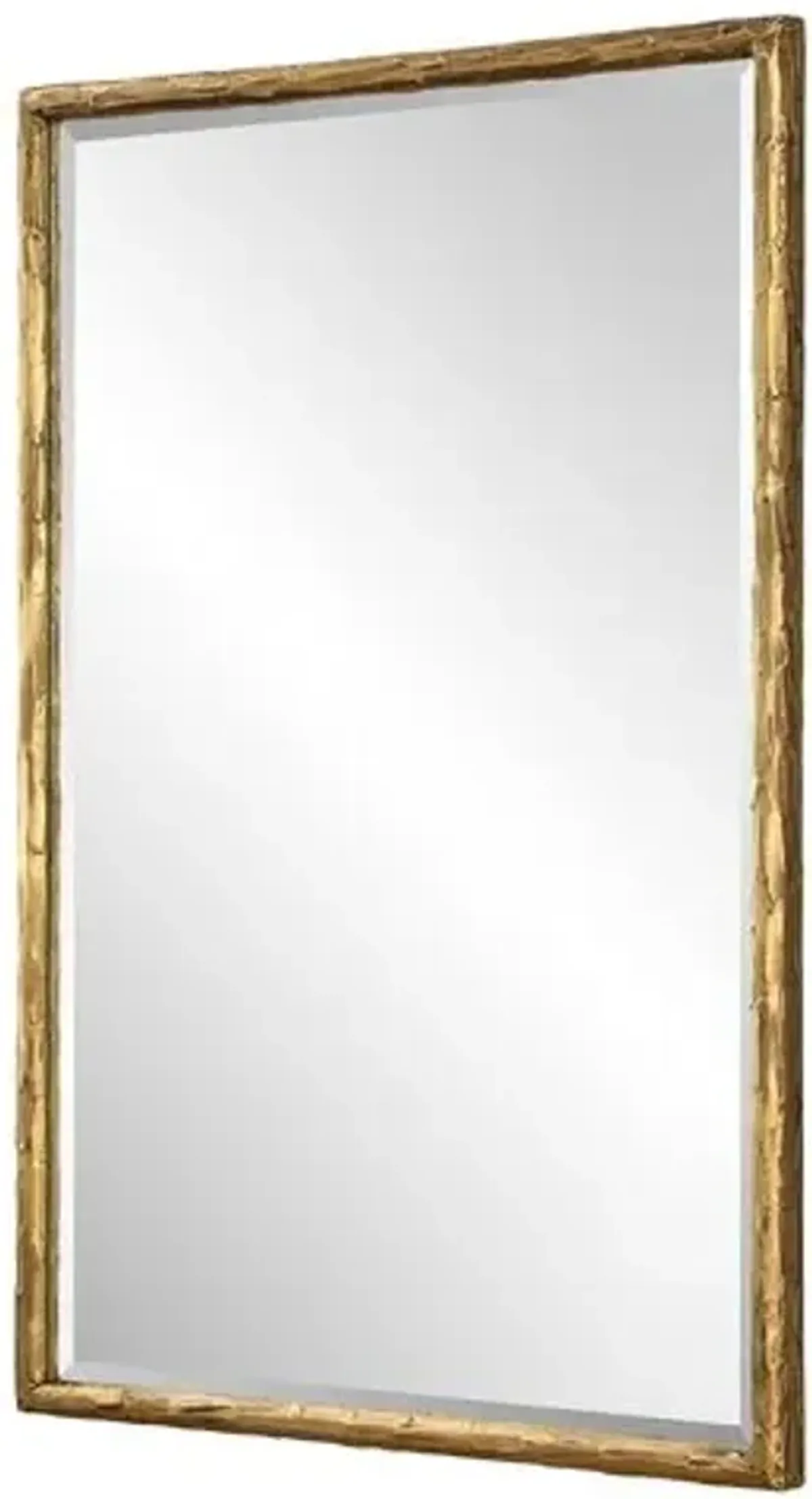 Renée Rectangular Wall Mirror - Hammered Gold