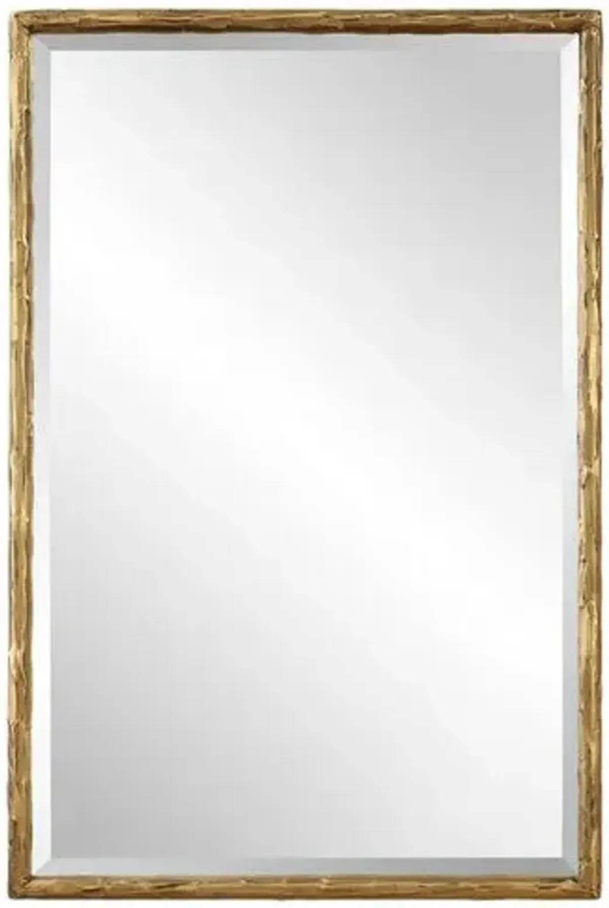 Renée Rectangular Wall Mirror - Hammered Gold