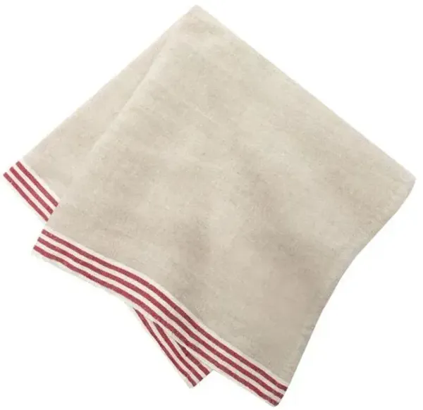 Natural Alsace Napkins - Set of 4 - Caravan Home - Red