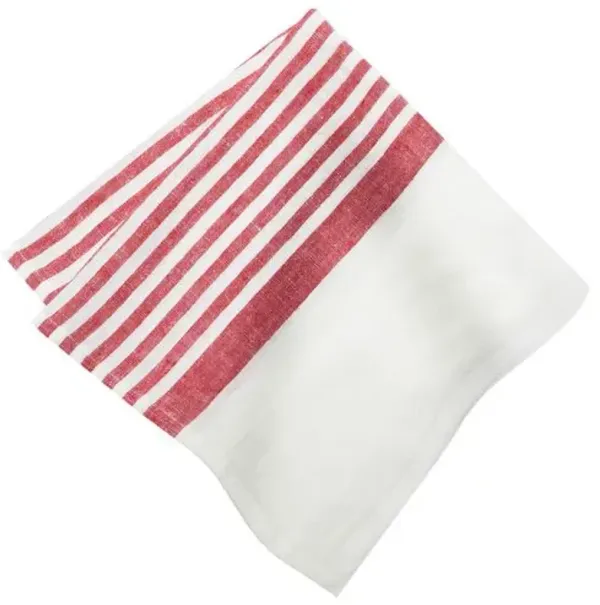 White Brittany Napkins - Set of 4 - Caravan Home - Red