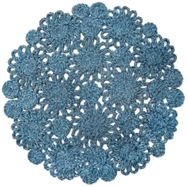 Daisy Jute Placemat - Set of 4 - Caravan Home - Blue