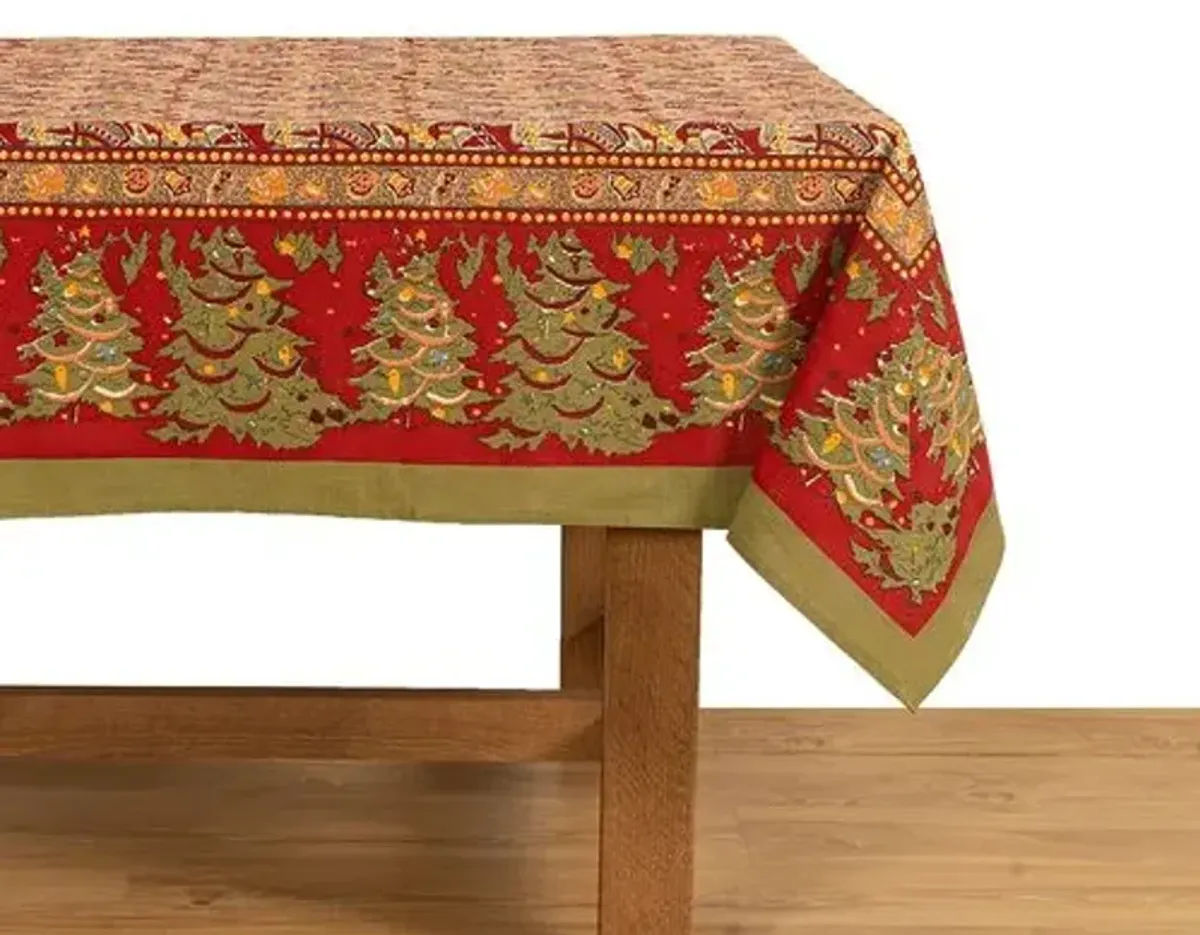 Noel Tablecloth - Couleur Nature - Red