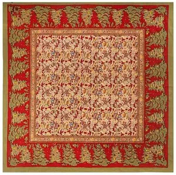 Noel Tablecloth - Couleur Nature - Red