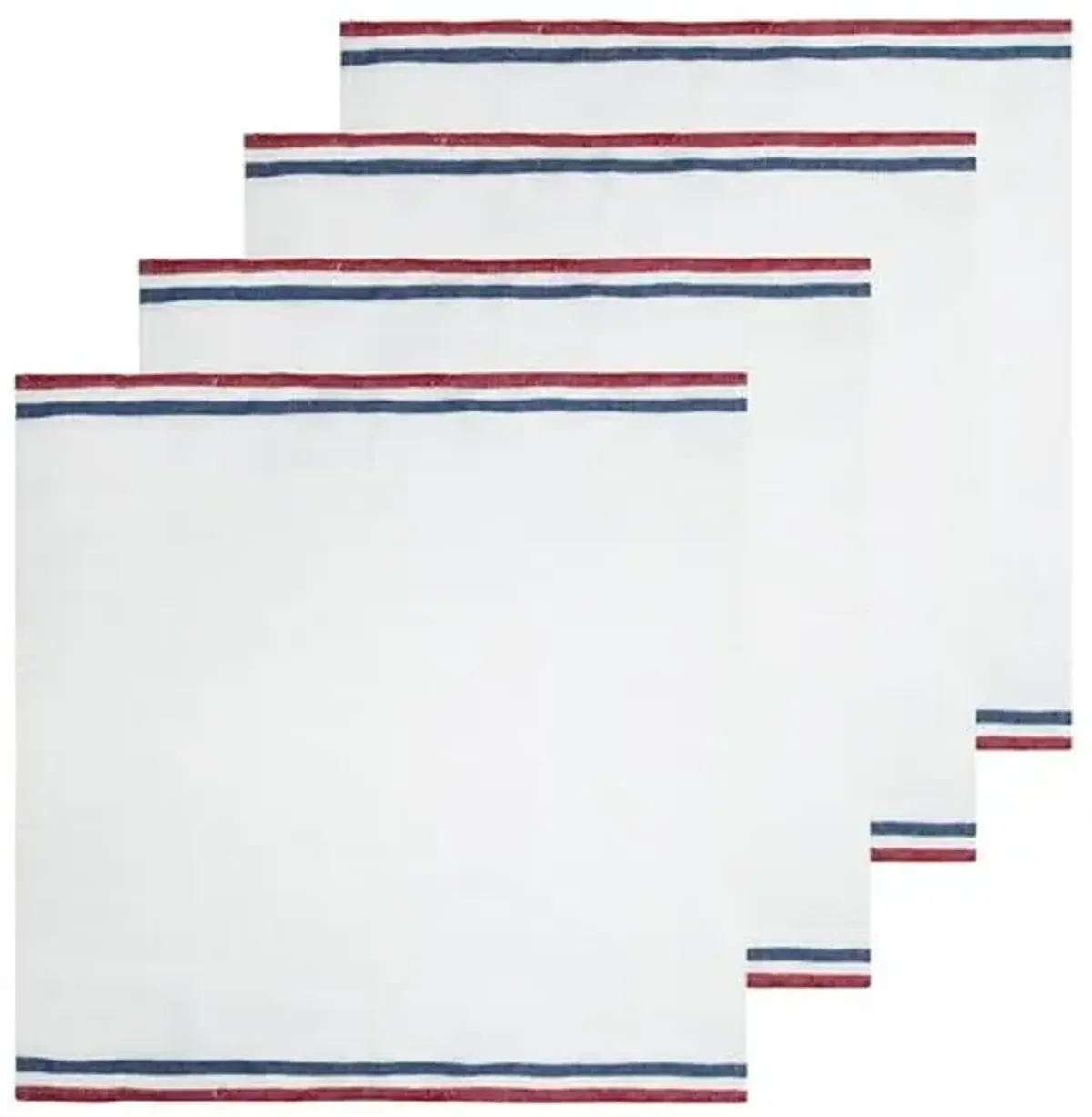 Normandy White Napkins - Set of 4 - Caravan Home - Red