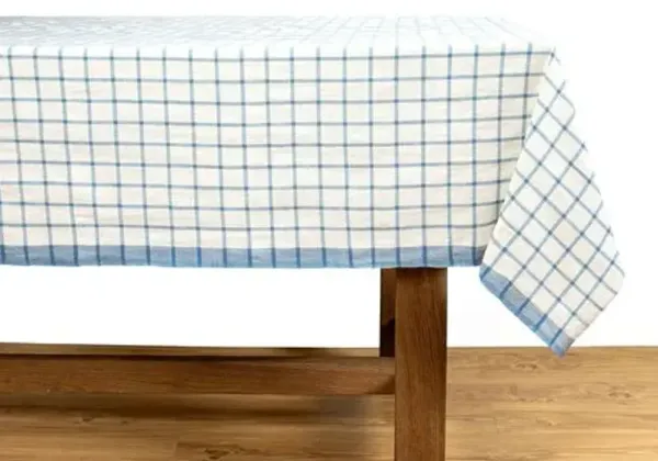 Windowpane Tablecloth - Blue/Natural - Caravan Home