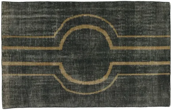 Circles 2'6"x8' Hand Woven Runner, Charcoal