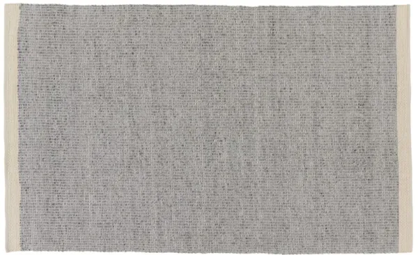 Heathered and Knotted Rug, Pewter