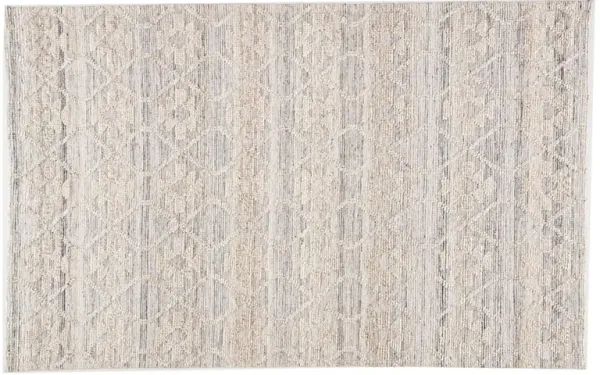 Raised Ikat Hand-Knotted Rug, Dove