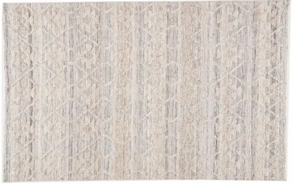 Raised Ikat Hand-Knotted Rug, Dove