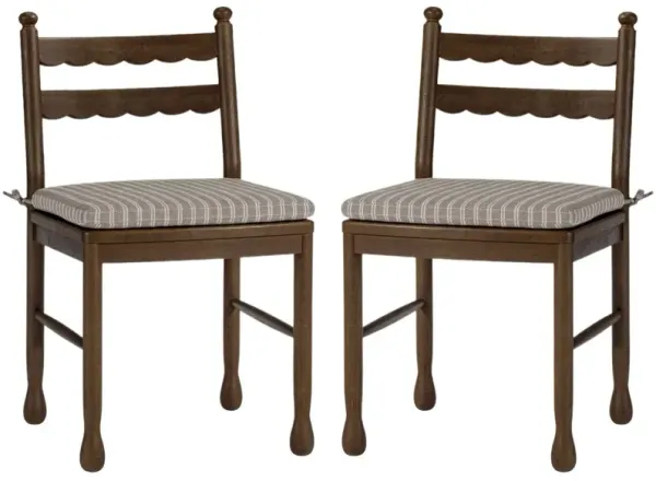S/2 Declan Scalloped Back Dining Chairs