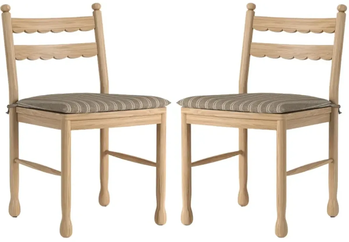 S/2 Declan Scalloped Back Dining Chairs