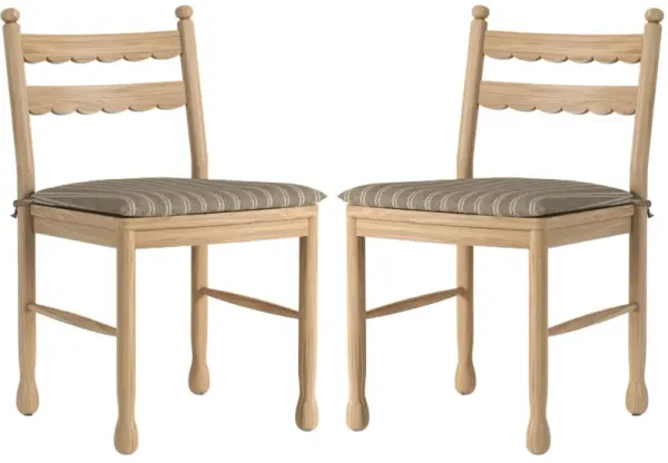 S/2 Declan Scalloped Back Dining Chairs