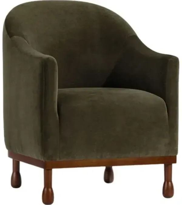 Gavin Performance Velvet Chair - Green