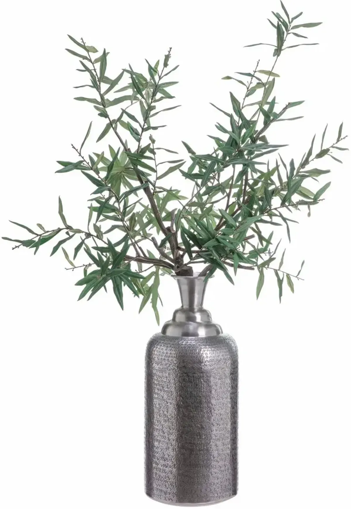 46" Olive Branch in Silver Bottle, Green