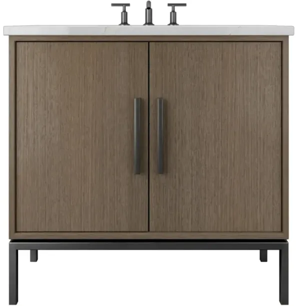 Briar White Oak Single Bathroom Vanity - Brown