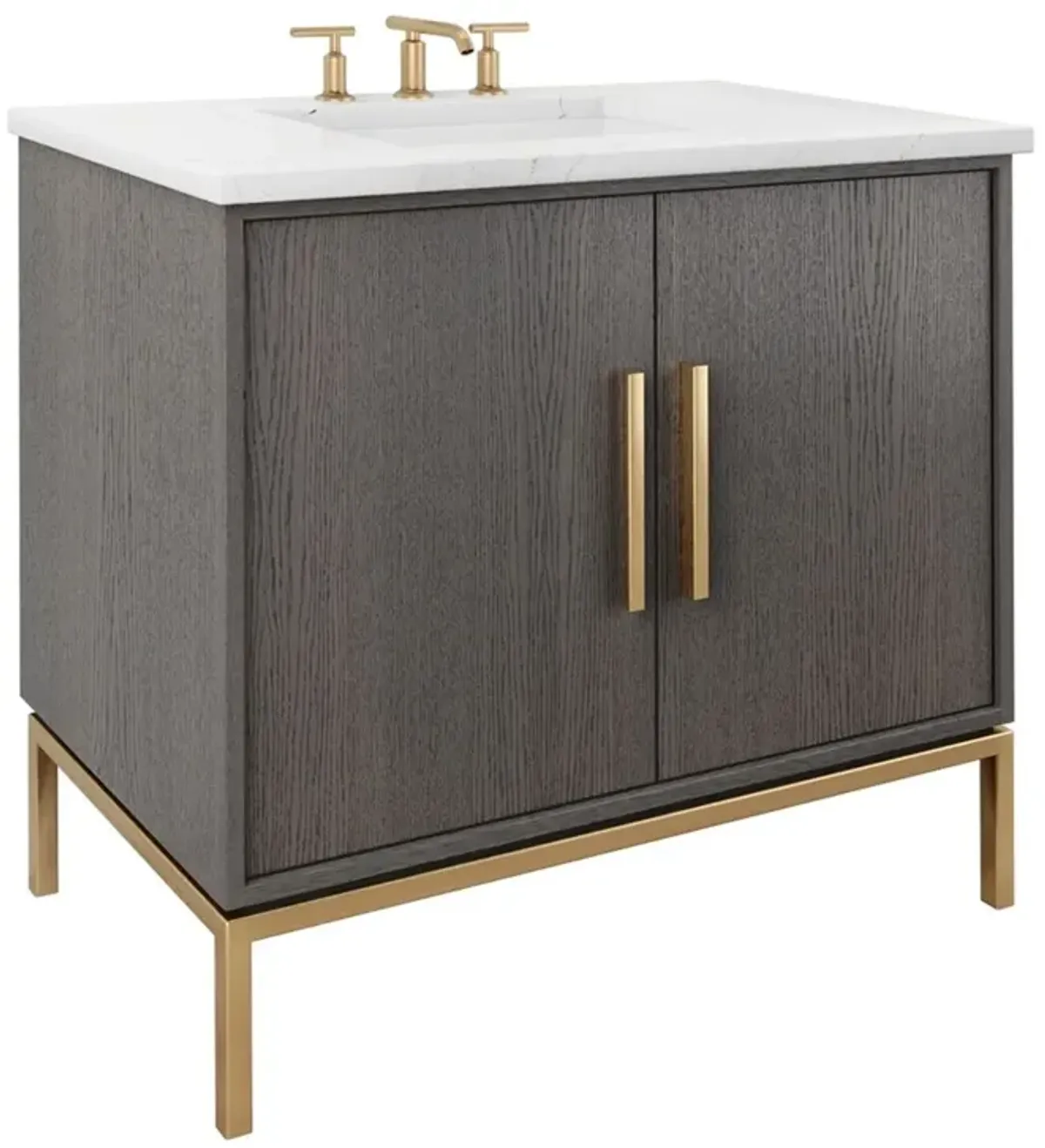 Briar White Oak Single Bathroom Vanity - Gray