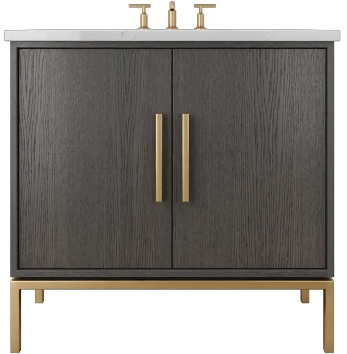Briar White Oak Single Bathroom Vanity - Gray