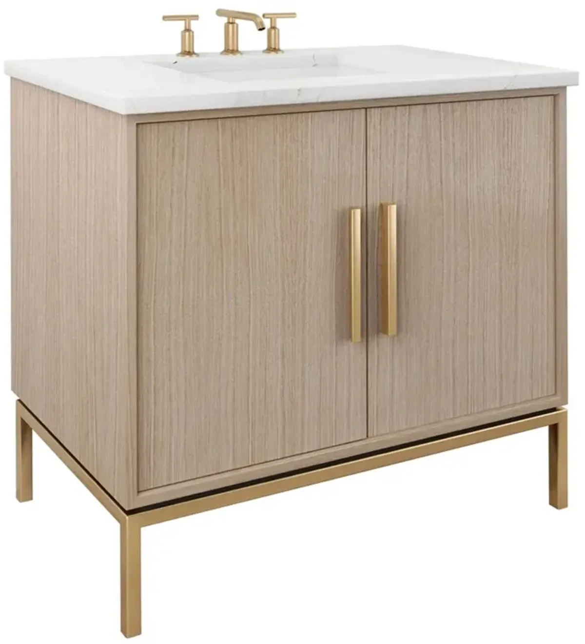 Briar White Oak Single Bathroom Vanity - Brown