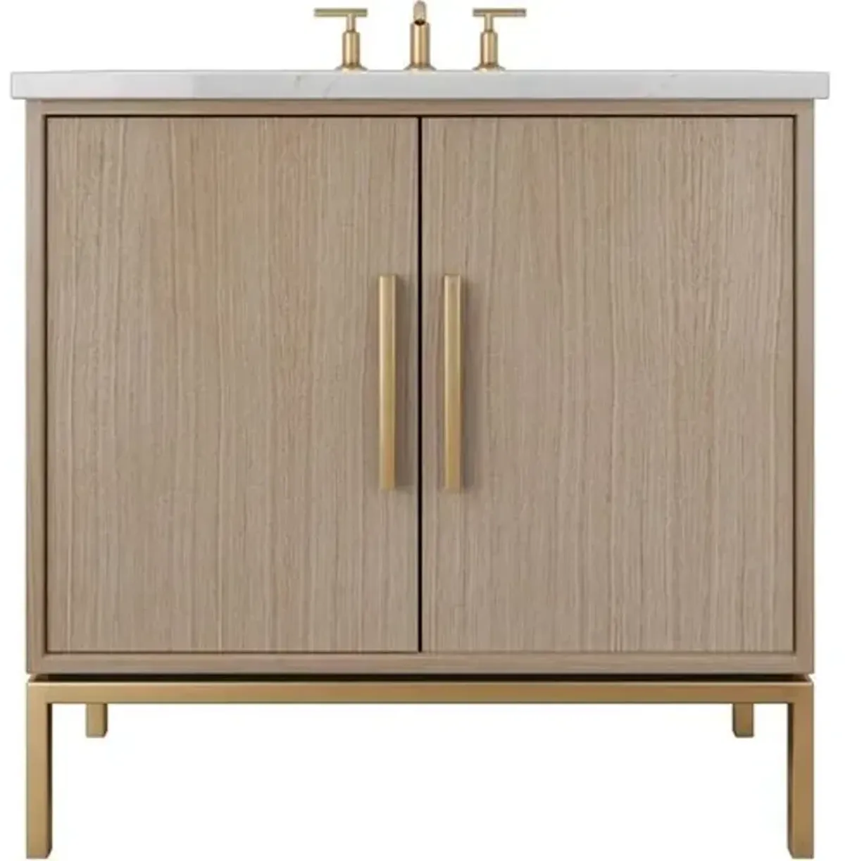 Briar White Oak Single Bathroom Vanity - Brown