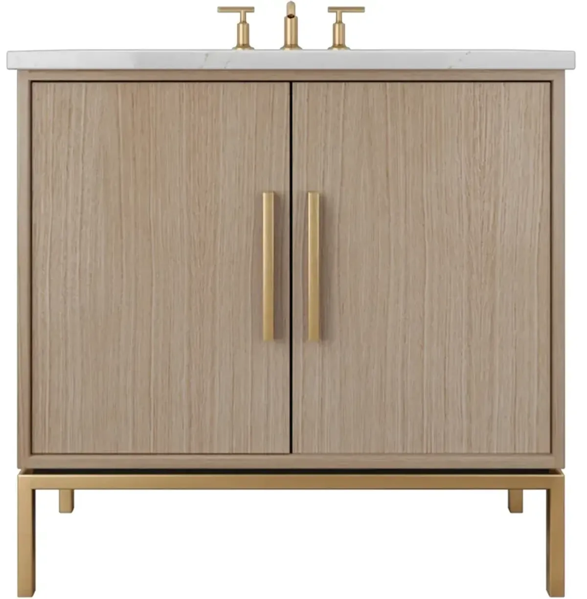 Briar White Oak Single Bathroom Vanity - Brown