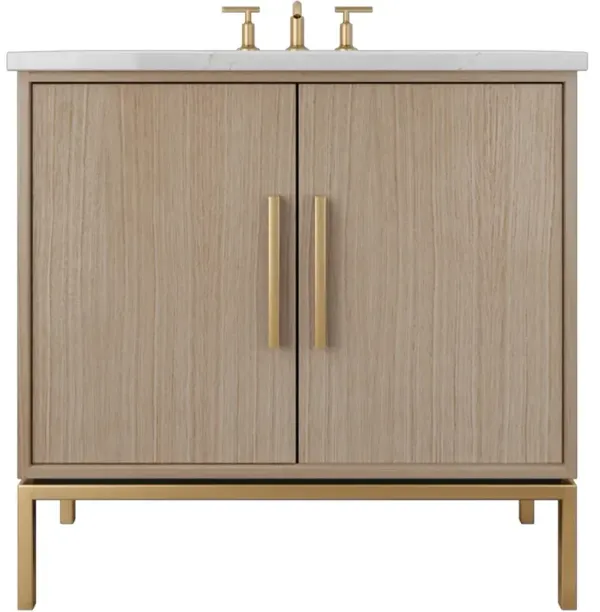 Briar White Oak Single Bathroom Vanity - Brown