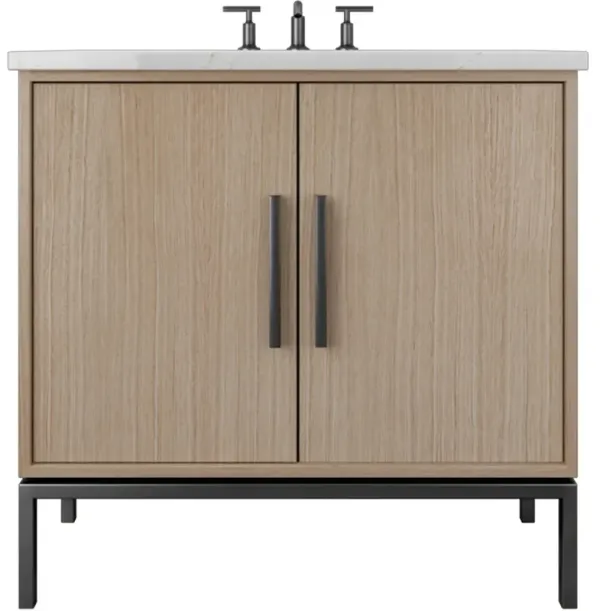 Briar White Oak Single Bathroom Vanity - Brown