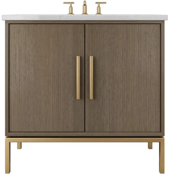 Briar White Oak Single Bathroom Vanity - Brown