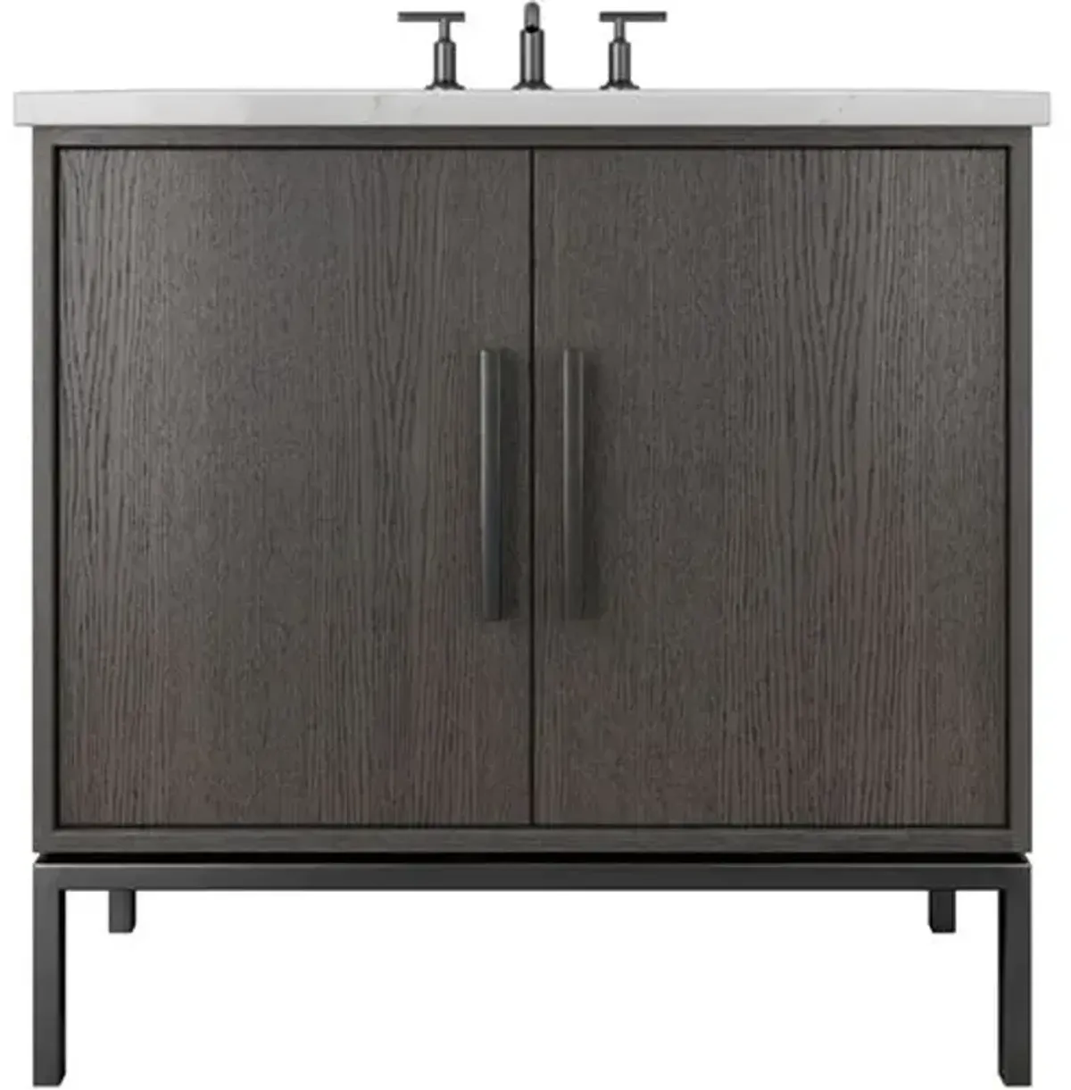 Briar White Oak Single Bathroom Vanity - Gray