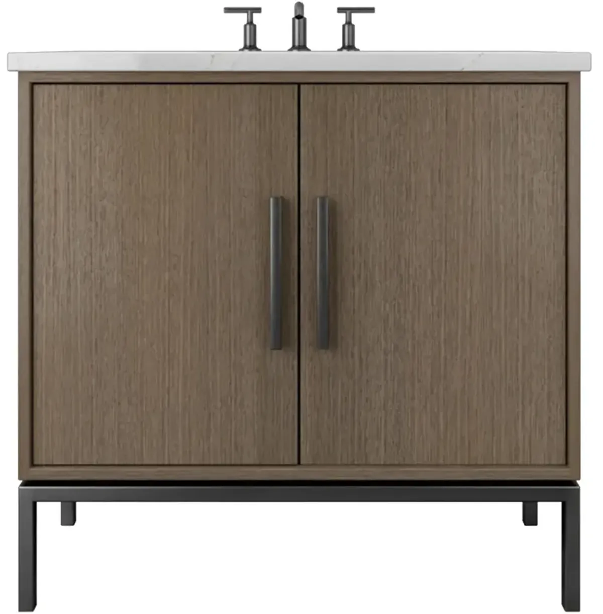 Briar White Oak Single Bathroom Vanity - Gray