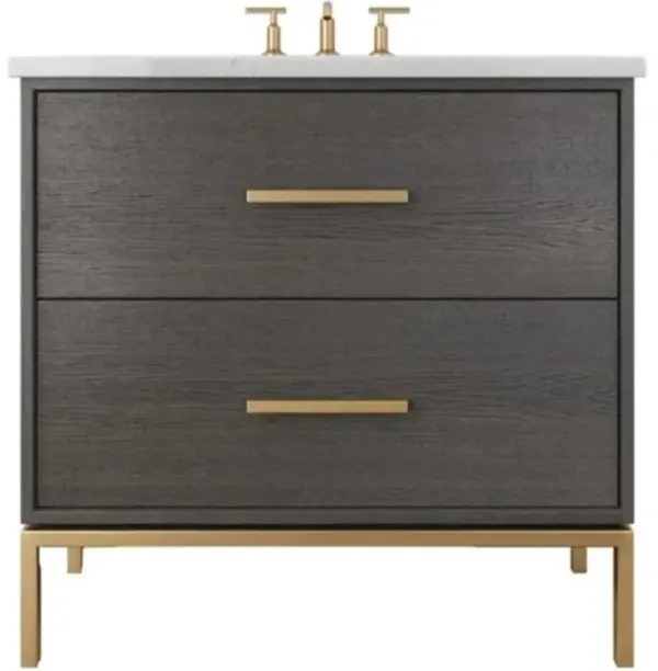 Briar White Oak Two-Drawer Single Bathroom Vanity - Gray