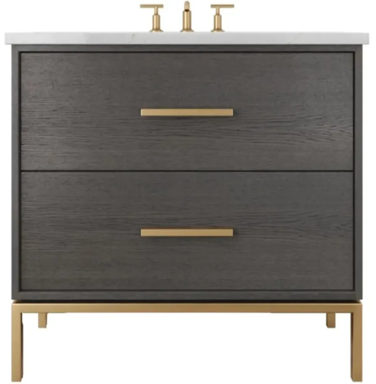 Briar White Oak Two-Drawer Single Bathroom Vanity - Gray