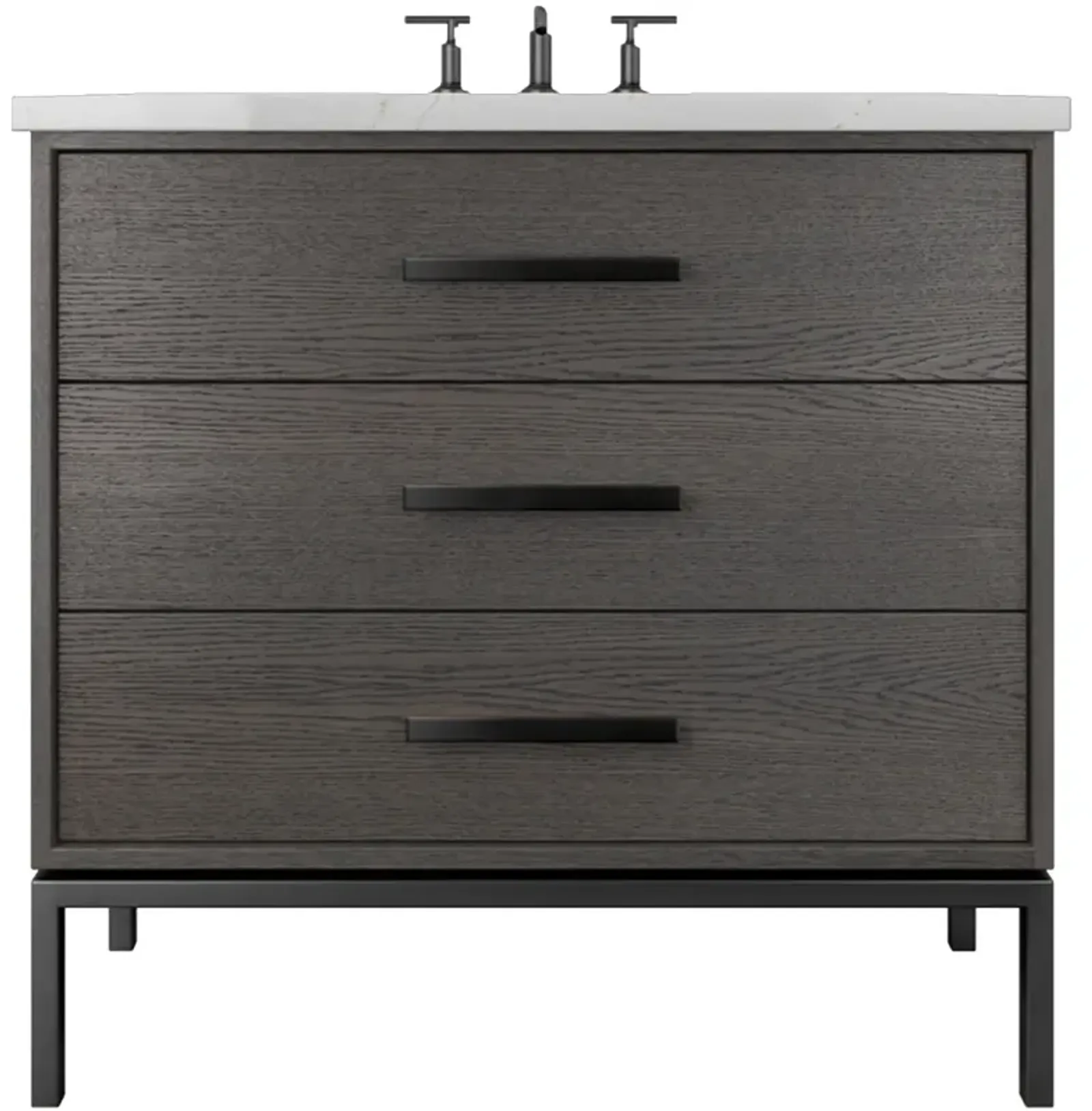 Briar White Oak Three-Drawer Single Bathroom Vanity (112585905)