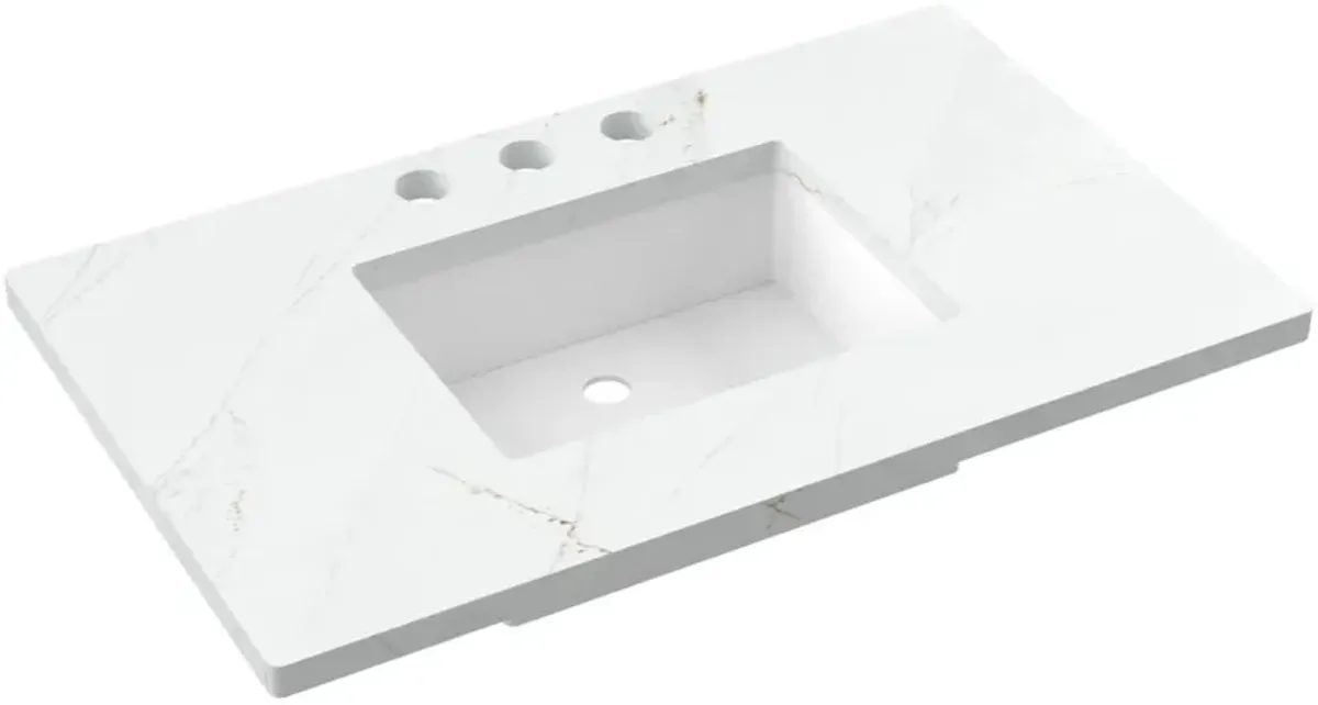 Briar White Oak Three-Drawer Single Bathroom Vanity - Brown