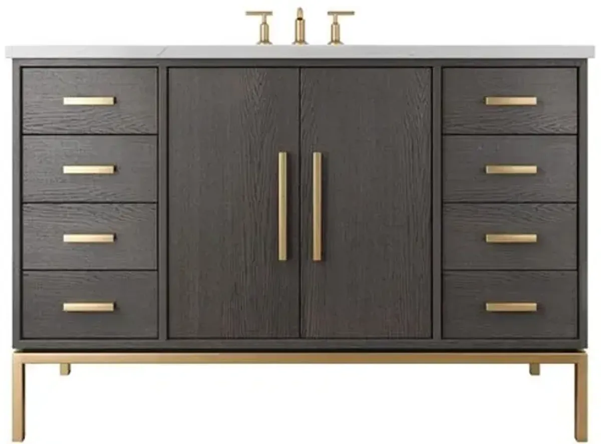 Briar White Oak Single Extra Wide Bathroom Vanity - Gray